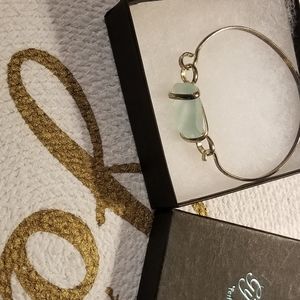 Giftology Seaglass silver bracelet, slight tarnish
